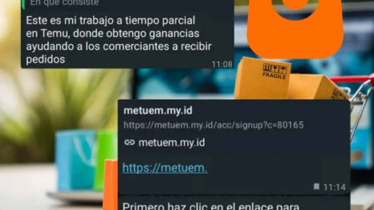 Temu no está ofreciendo un trabajo a tiempo parcial para ayudar a comerciantes "a recibir pedidos": es un timo