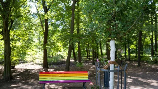 Regenbogenbank im Tiergarten: In Gedenken an CSD-Anschlag aufgestellte Regenbogenbank zerstört