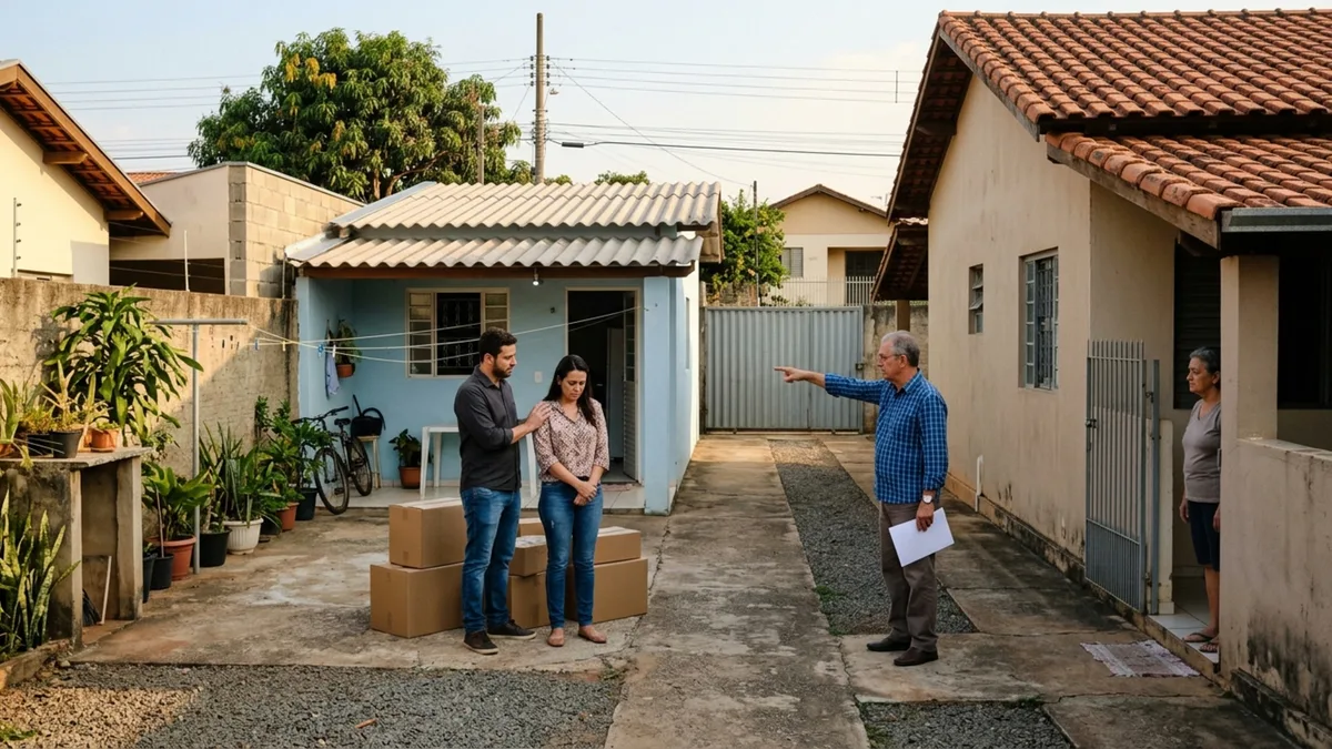 Casal constrói uma segunda casa no quintal dos pais e após uma briga em família recebe ordem para deixar o terreno