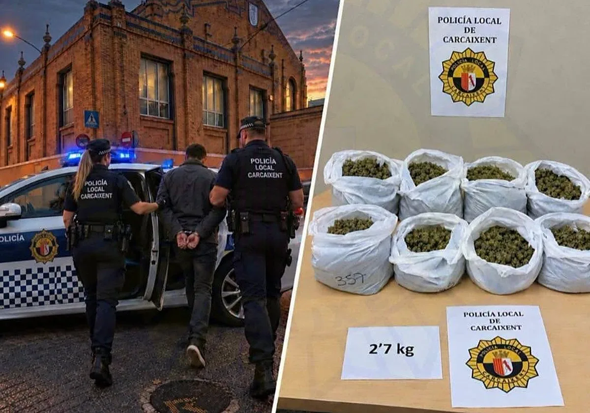 Detenido con ocho bolsas de marihuana y 2,7 kilos en el asiento de atrás del coche