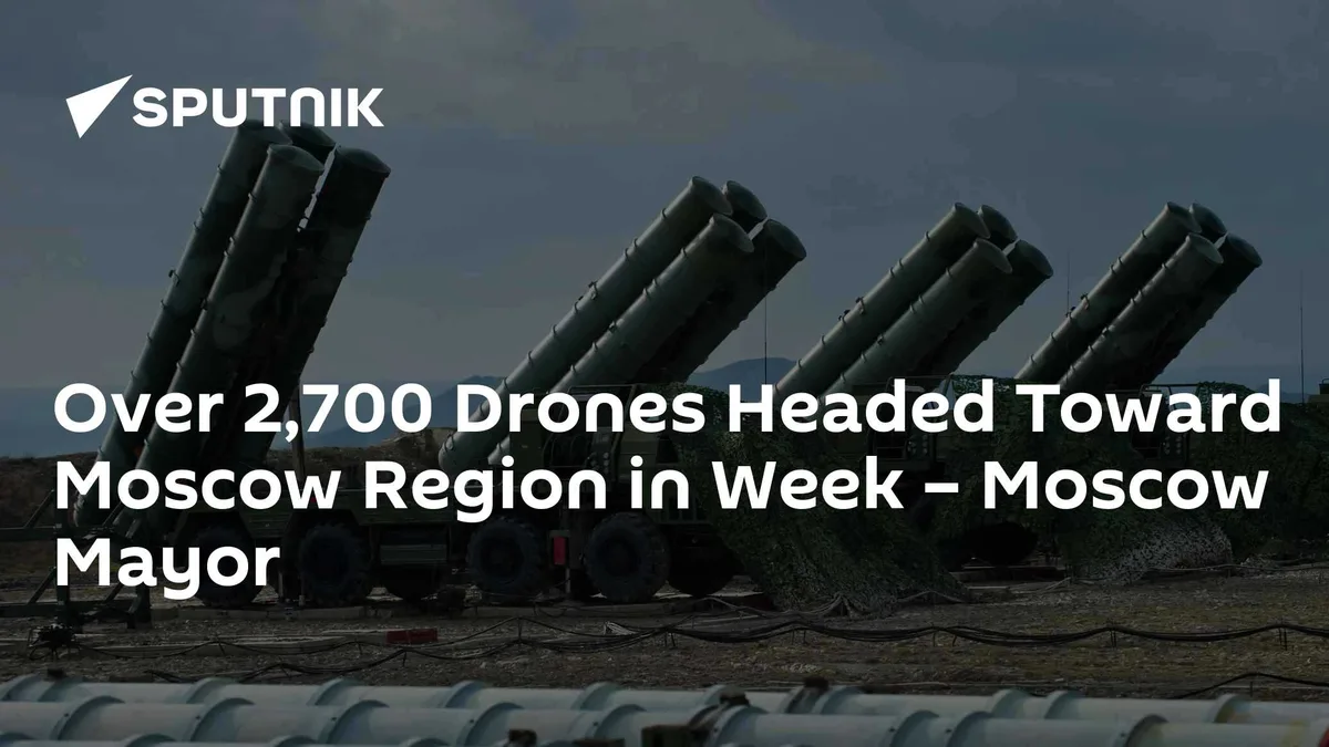 Over 2,700 Drones Headed Toward Moscow Region in Week – Moscow Mayor