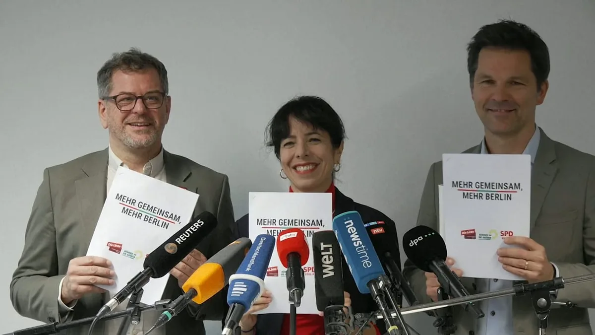 Die ganze Pressekonferenz - Hier präsentiert Rot-Grün-Rot den Berlin-Plan