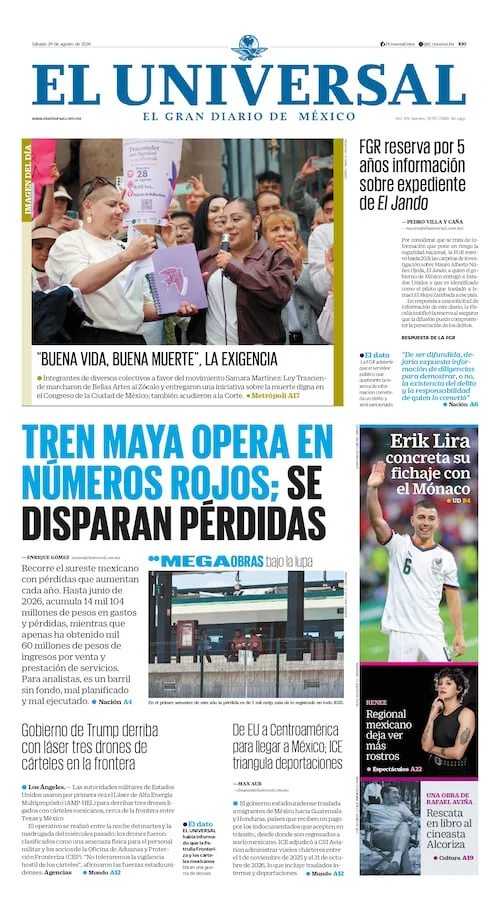 Portada impresa 29 de agosto del 2026