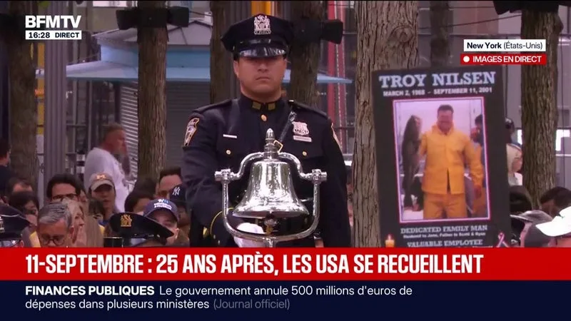 25 ans du 11-Septembre: New York commémore les victimes de la 2e tour du Wolrd Trade Center