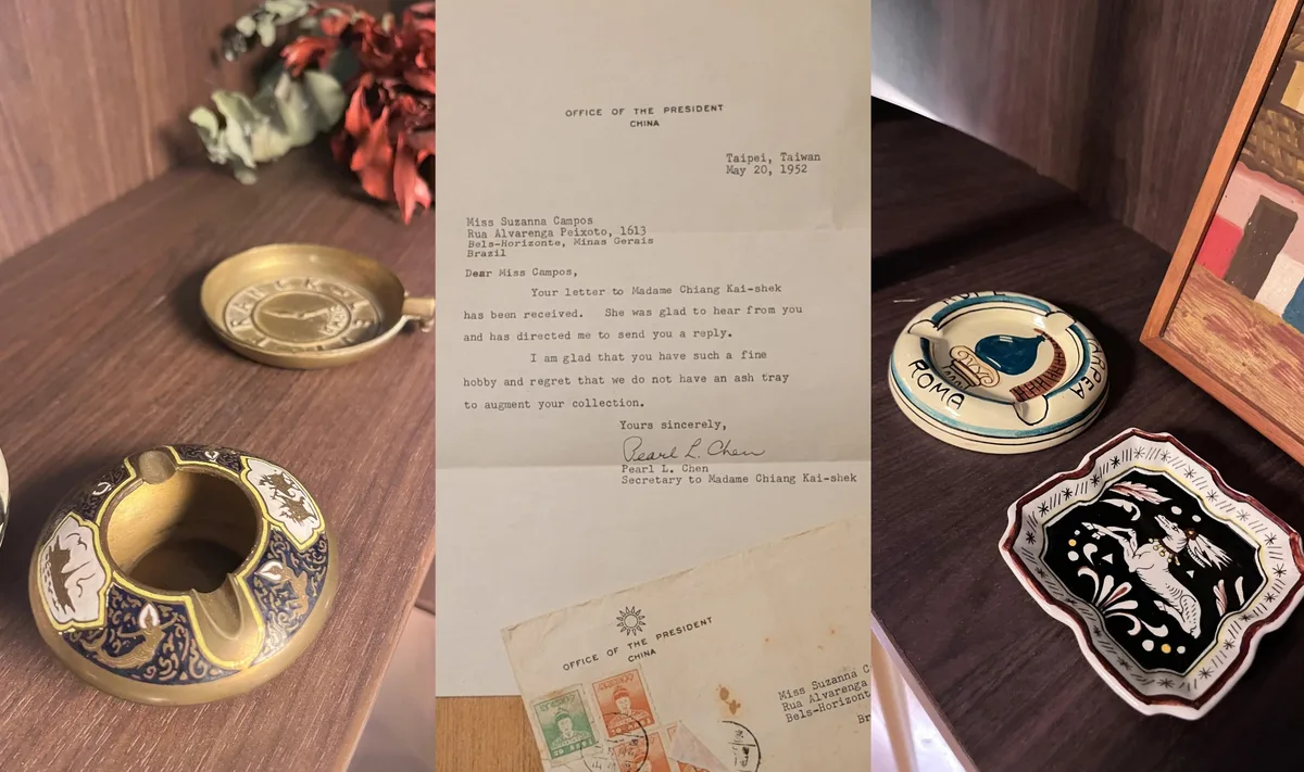 Casa modernista de BH revela história de coleção de mais de 500 cinzeiros e uma carta curiosa de Taiwan
