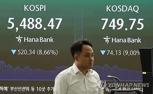 [속보] 코스피, 장중 낙폭 확대…5,500선도 하회