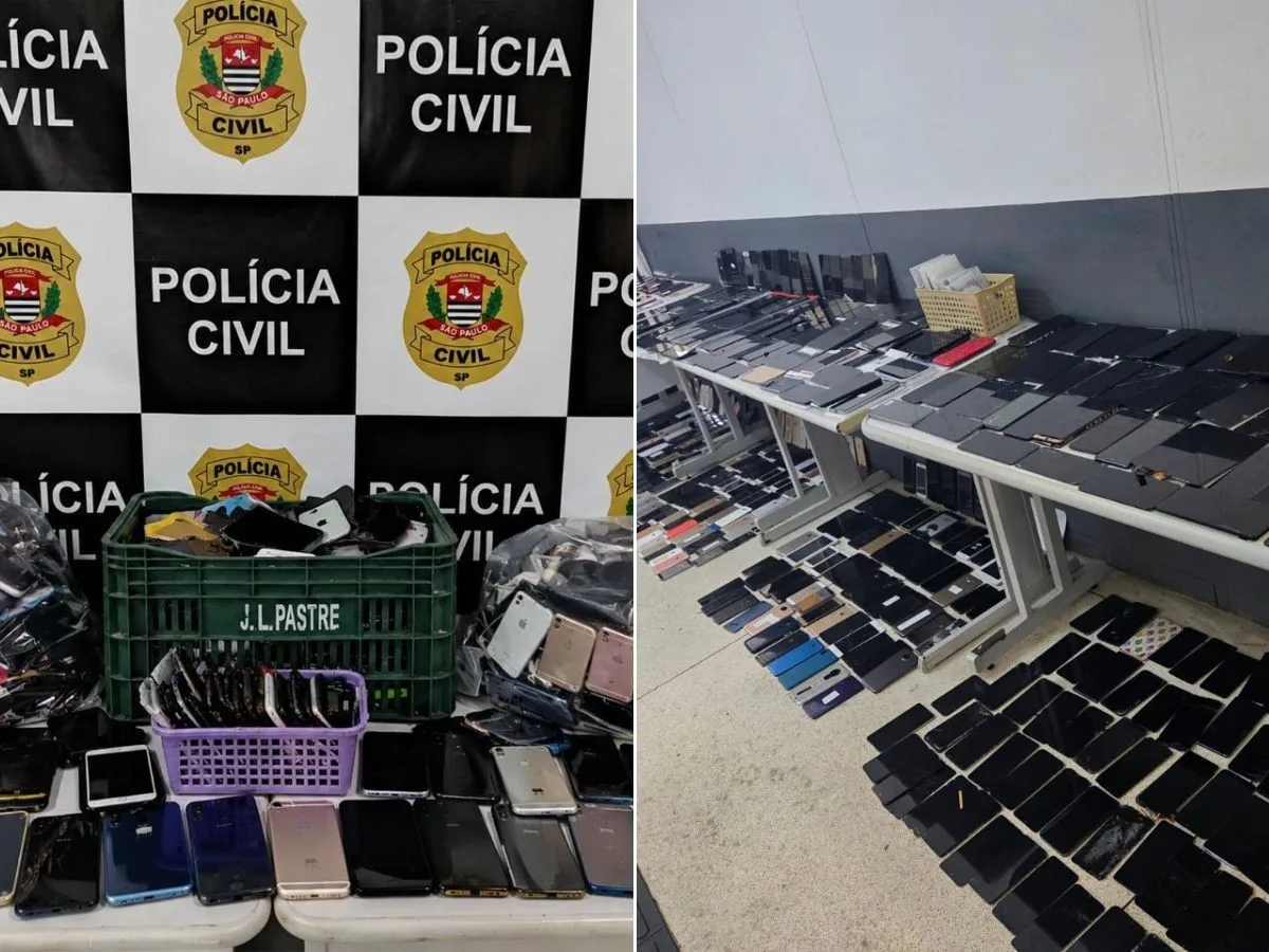 Polícia apreende cerca de 10 mil celulares em lojas na Baixada Santista; homem é preso