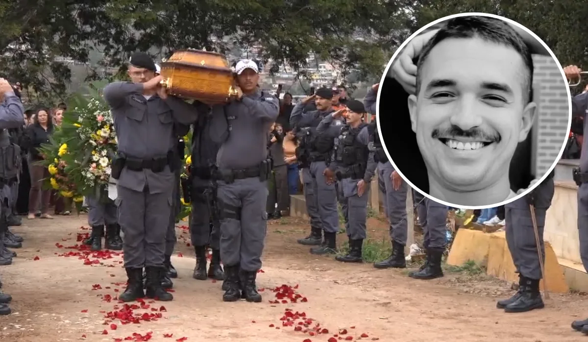 Salva de tiros, rosas e aplausos: a despedida da PM a soldado morto em Cachoeiro