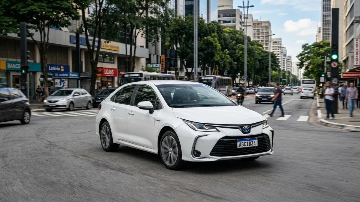 Na cidade, este sedã híbrido consegue consumir menos combustível do que na estrada e registra até 17,5 km/l com gasolina nos testes oficiais
