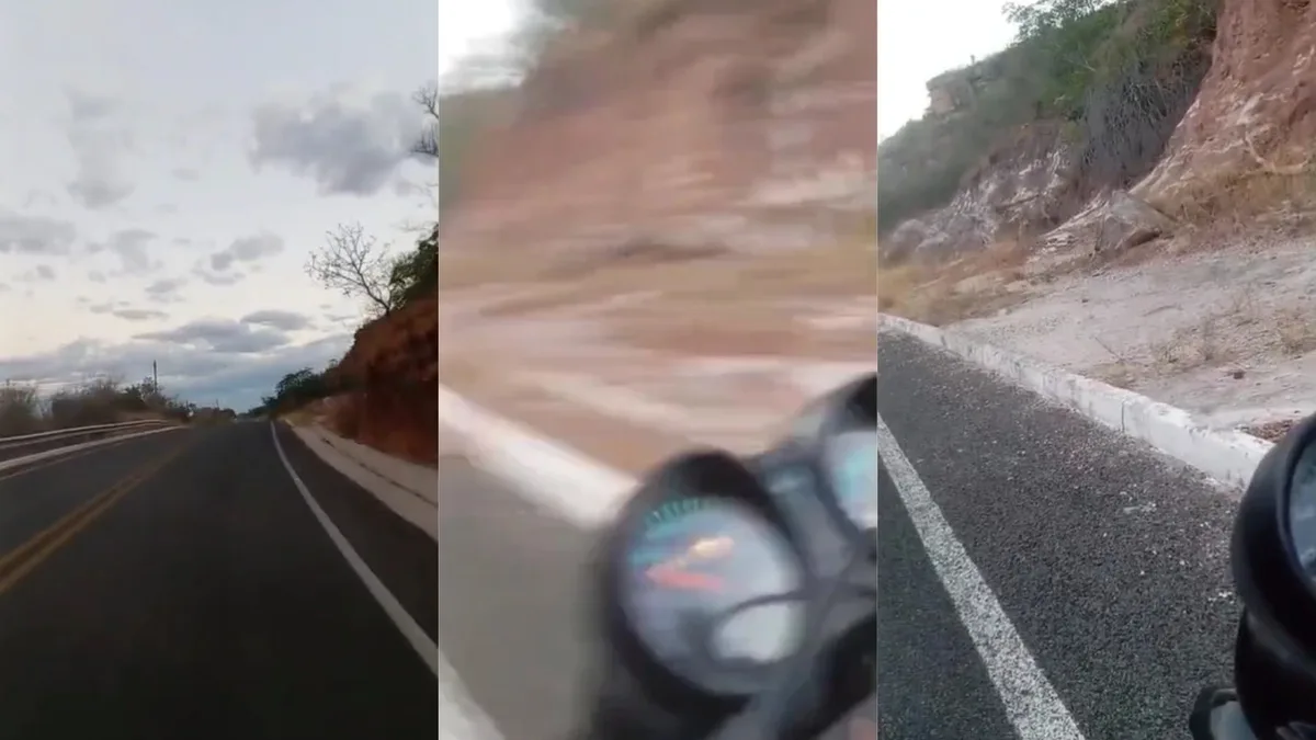 VÍDEO: Homem filma momento em que é interceptado por criminosos e tem moto roubada na PI-215
