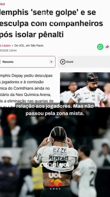 'Memphis Depay pede desculpas após perder pênalti na Libertadores', Fábio Lázaro detalhe