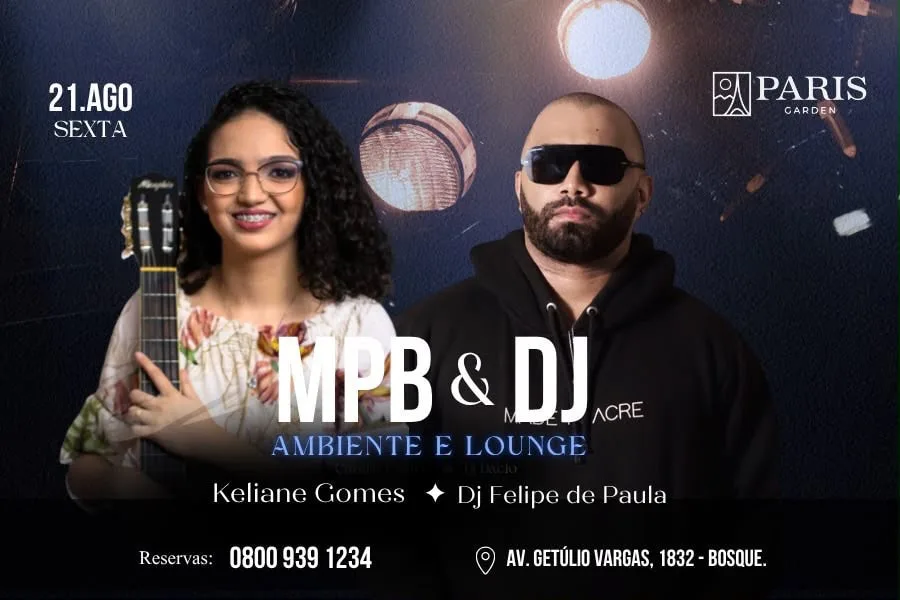 Paris Garden recebe noite de MPB e DJ nesta sexta-feira