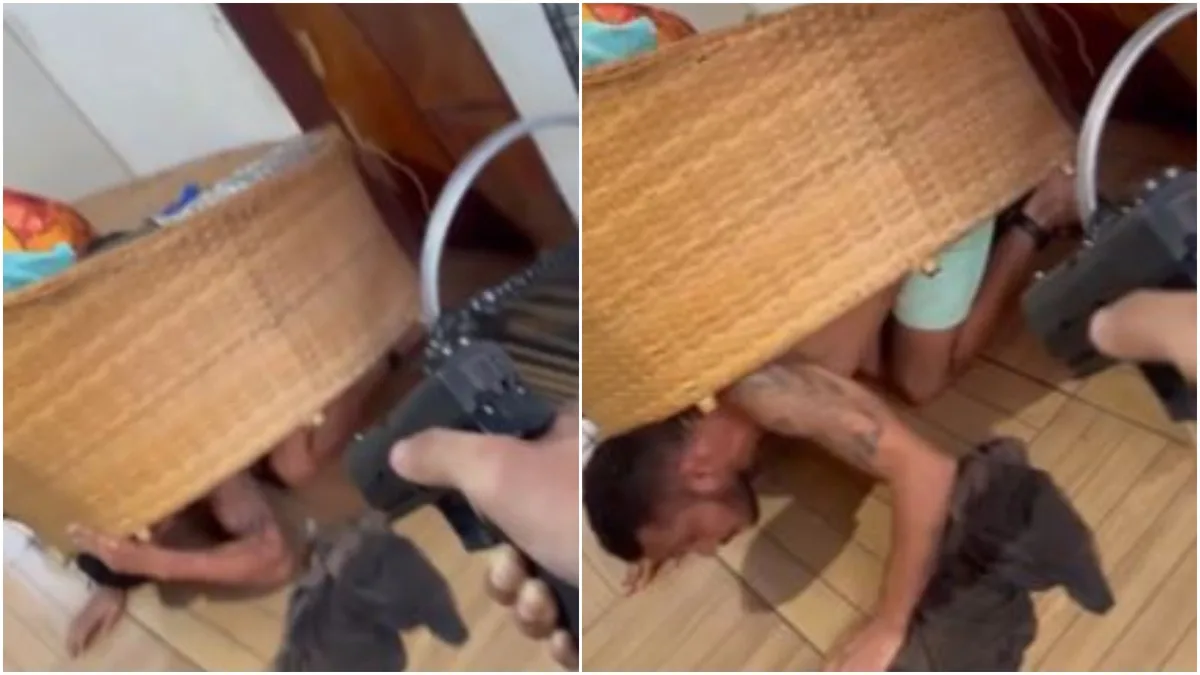 Suspeito de homicídio é preso escondido sob poltrona no Ceará; vídeo