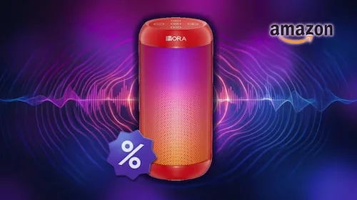 Bocina portátil 1 Hora con luces RGB cae a solo $149 pesos en Amazon; tiene 20 horas de batería y 63% de descuento
