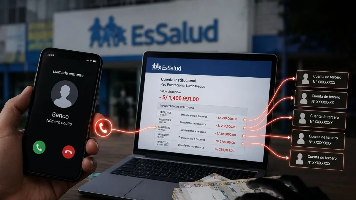 Así fue el robo de S/1,4 millones de EsSalud Lambayeque: la falsa llamada, el acceso remoto y las transferencias que nadie detuvo
