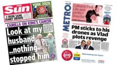 The Papers: 'Look at my husband' and 'Vlad plots revenge'