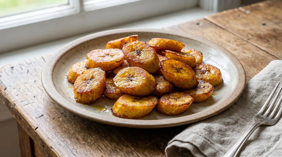Plátanos machos flameados en sartén con 3 ingredientes: un postre natural y con pocas calorías