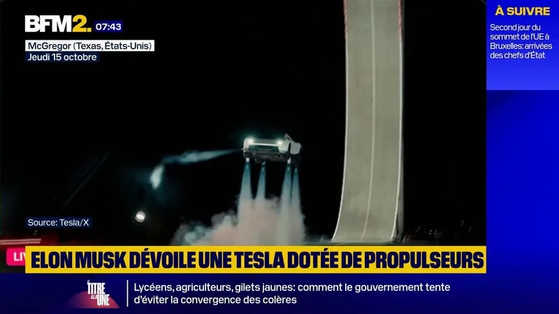 "Elle peut voler comme une fusée": Elon Musk dévoile une Tesla dotée de propulseurs