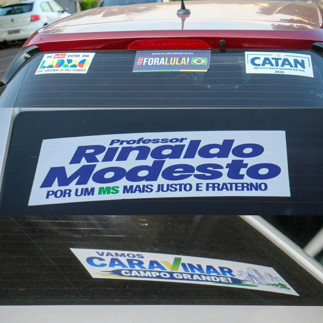 Carro não é santinho: Justiça Eleitoral e seguros colocam limites nos adesivos