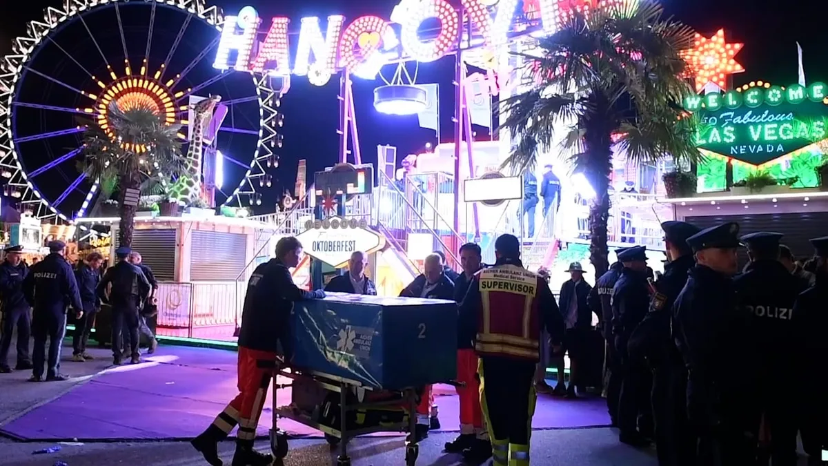 Unfall auf Oktoberfest - Rettungseinsatz an Wiesn-Fahrgeschäft