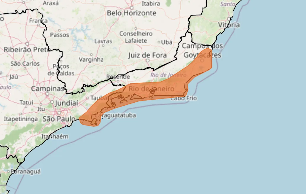 Ventos fortes de até 100 km/h devem atingir RJ e SP nesta sexta