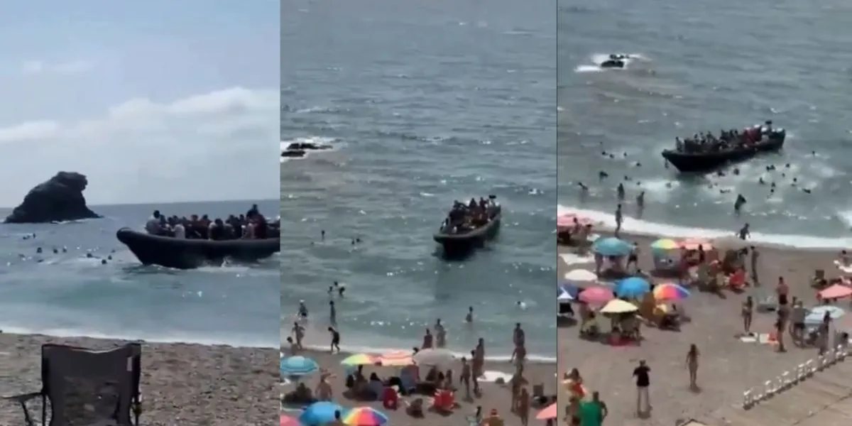 Chegada de dezenas de imigrantes assusta banhistas em praia na Espanha, veja vídeo