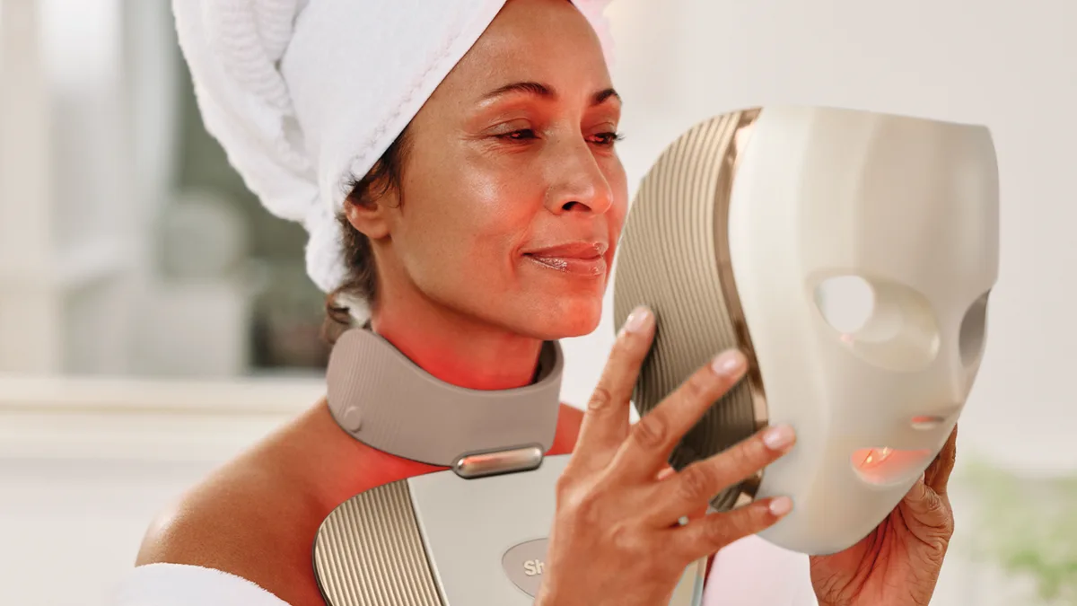 LED skincare for more than just your face — the new Shark CryoGlow Clinic system targets eight areas, including your body and hands