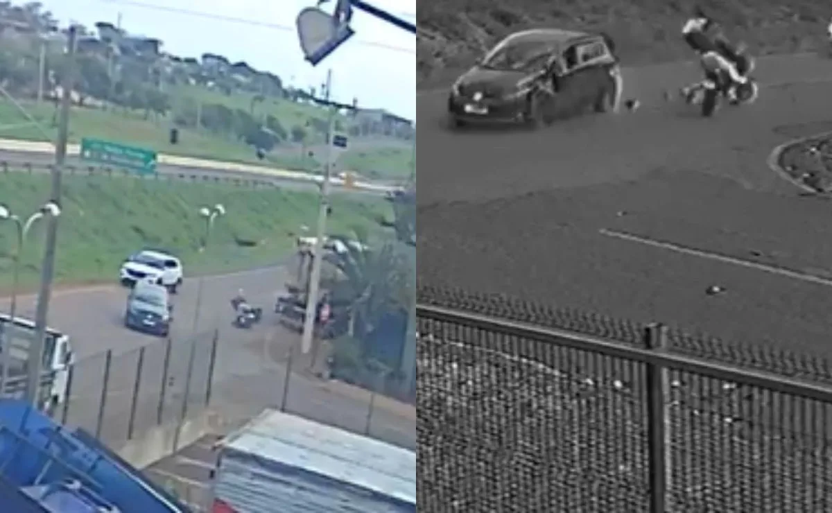 Assista! Câmeras de segurança flagram acidente que matou motociclista na PRc-467 em Cascavel