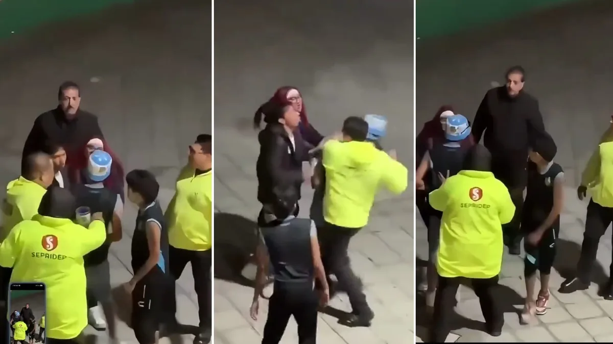 Video | Aficionado poblano es golpeado por elemento de seguridad al finalizar el partido entre Pachuca y Puebla en el Estadio Hidalgo