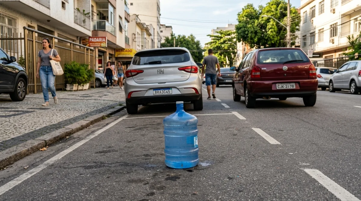 Usar garrafão de água para guardar estacionamento: é permitido reservar um lugar na rua?