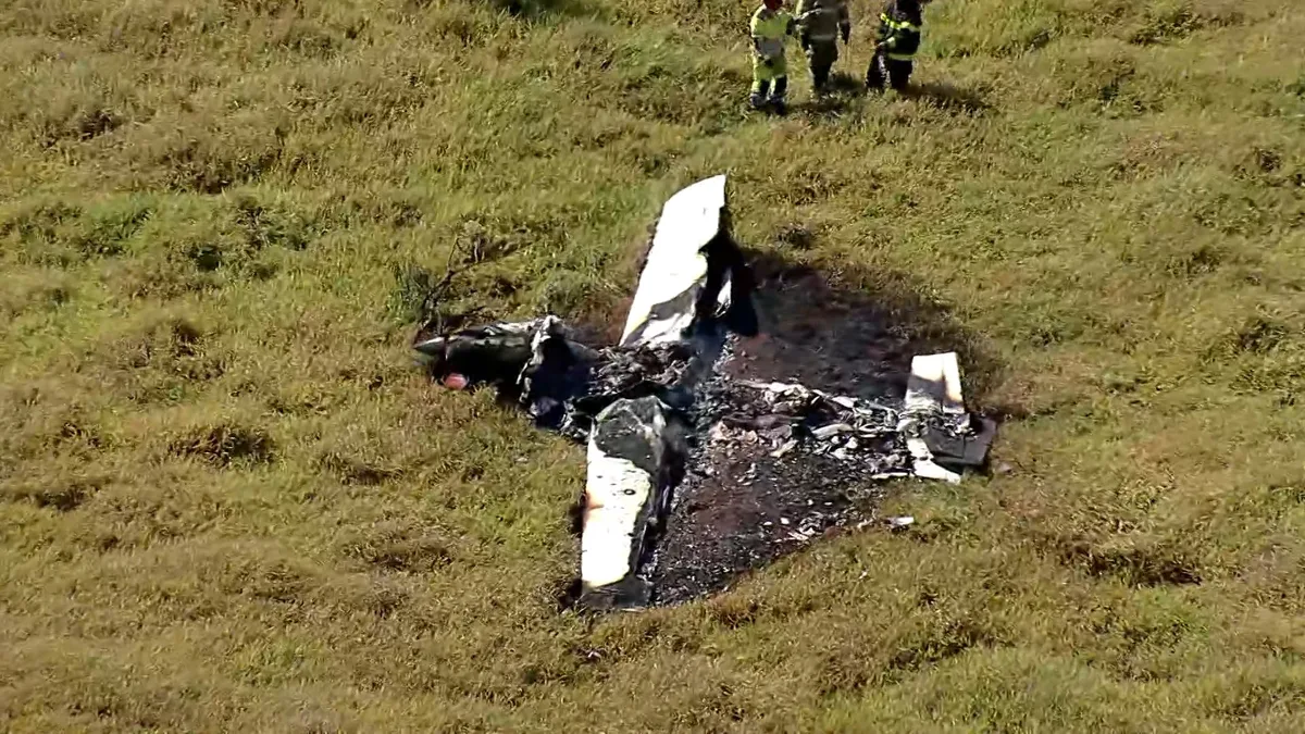 Avião monomotor que caiu na Grande BH foi destruído pelo fogo; veja VÍDEO