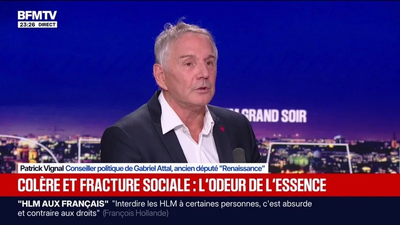 Colère et fracture sociale en France: "Je sens que ça va péter", lance Patrick Vignal, conseiller politique de Gabriel Attal