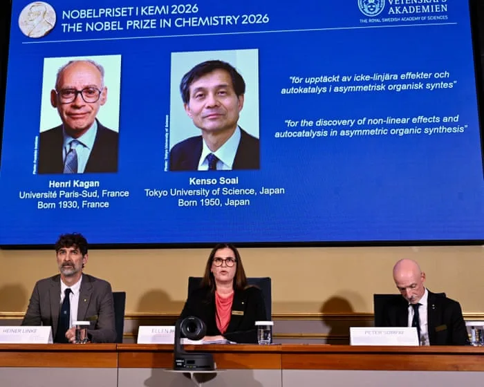 Nobel prize in chemistry awarded for work on mirror-image molecules