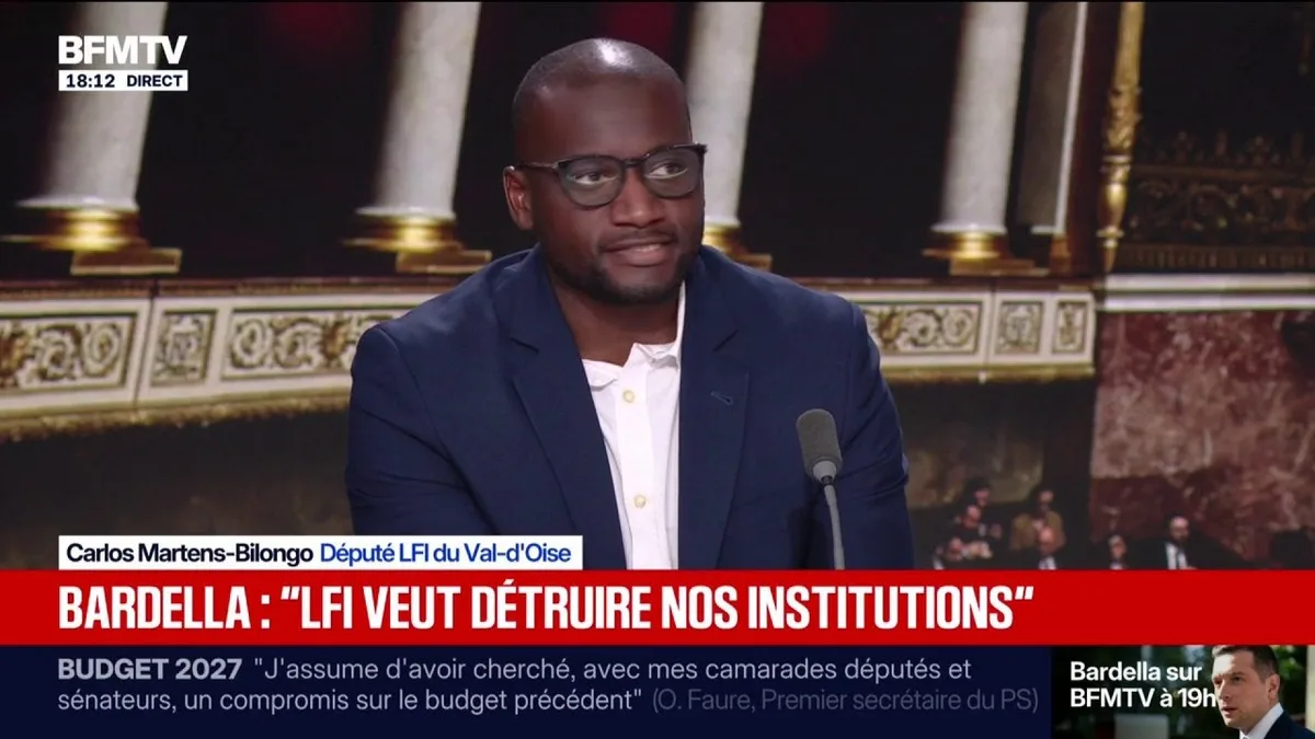 "Demain si vous êtes gouvernés par une extrême droite qui remet en cause toutes nos libertés publiques, c'est normal que les syndicats se lèvent pour manifester", déclare Carlos Martens-Bilongo, député LFI