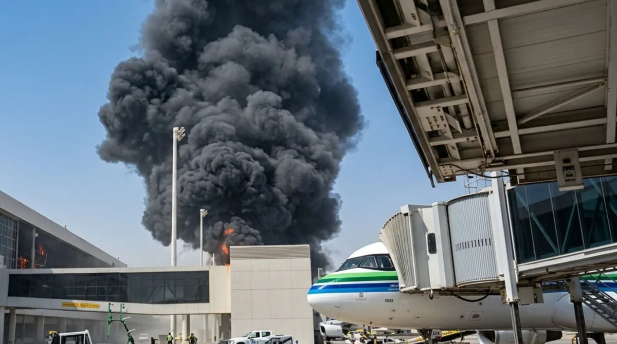 VIDEO: otro proyectil impactó el aeropuerto internacional Rey Khalid en Arabia Saudí