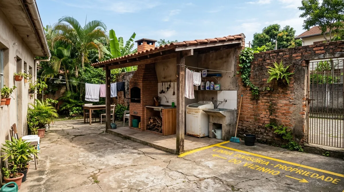 Família compra casa com muro antigo, constrói churrasqueira e lavanderia encostadas nele e ao substituir o muro, descobre que o muro pertencia, na verdade ao vizinho