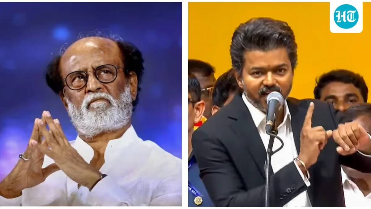 Rajinikanth smiles, refuses to comment when asked about Vijay completing 100 days as CM of Tamil Nadu. Watch