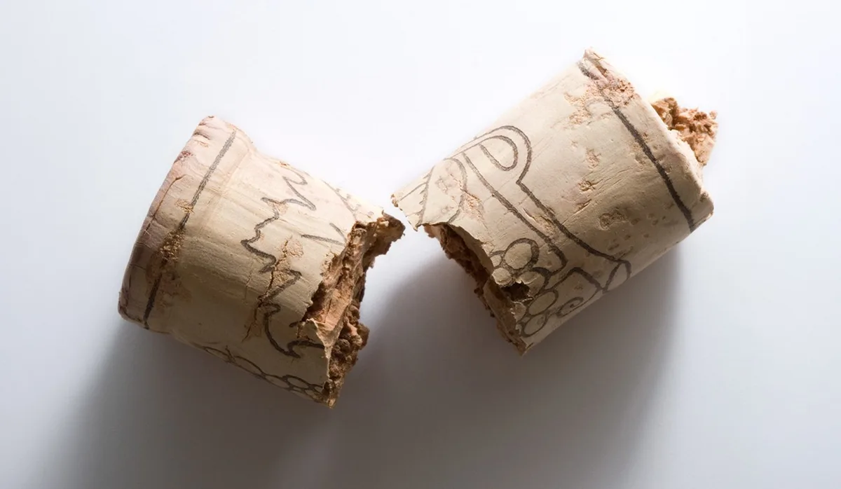 A rolha quebrou e caíram pedacinhos no vinho?
