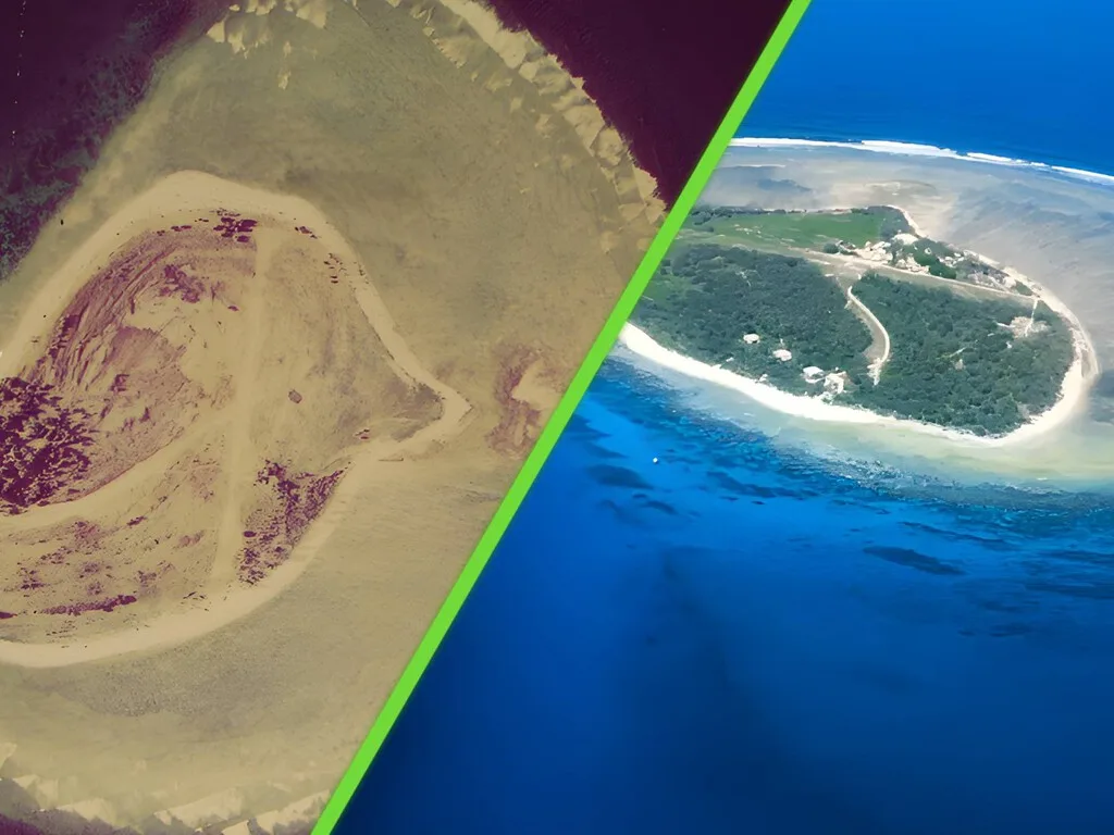 En 1969, un piloto alquiló una isla de coral devastada y transportó agua para las primeras plantaciones: 50 años después es irreconocible