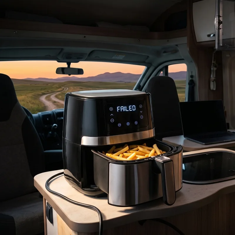 Actualité : Airfryer en camping-car : convertisseur, batterie, câbles... comment éviter la panne de courant à bord