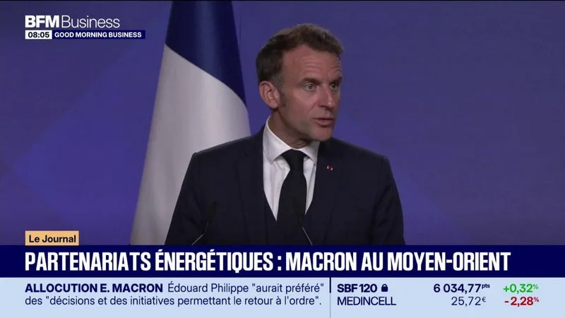 Emmanuel Macron au Moyen-Orient avec des industriels français