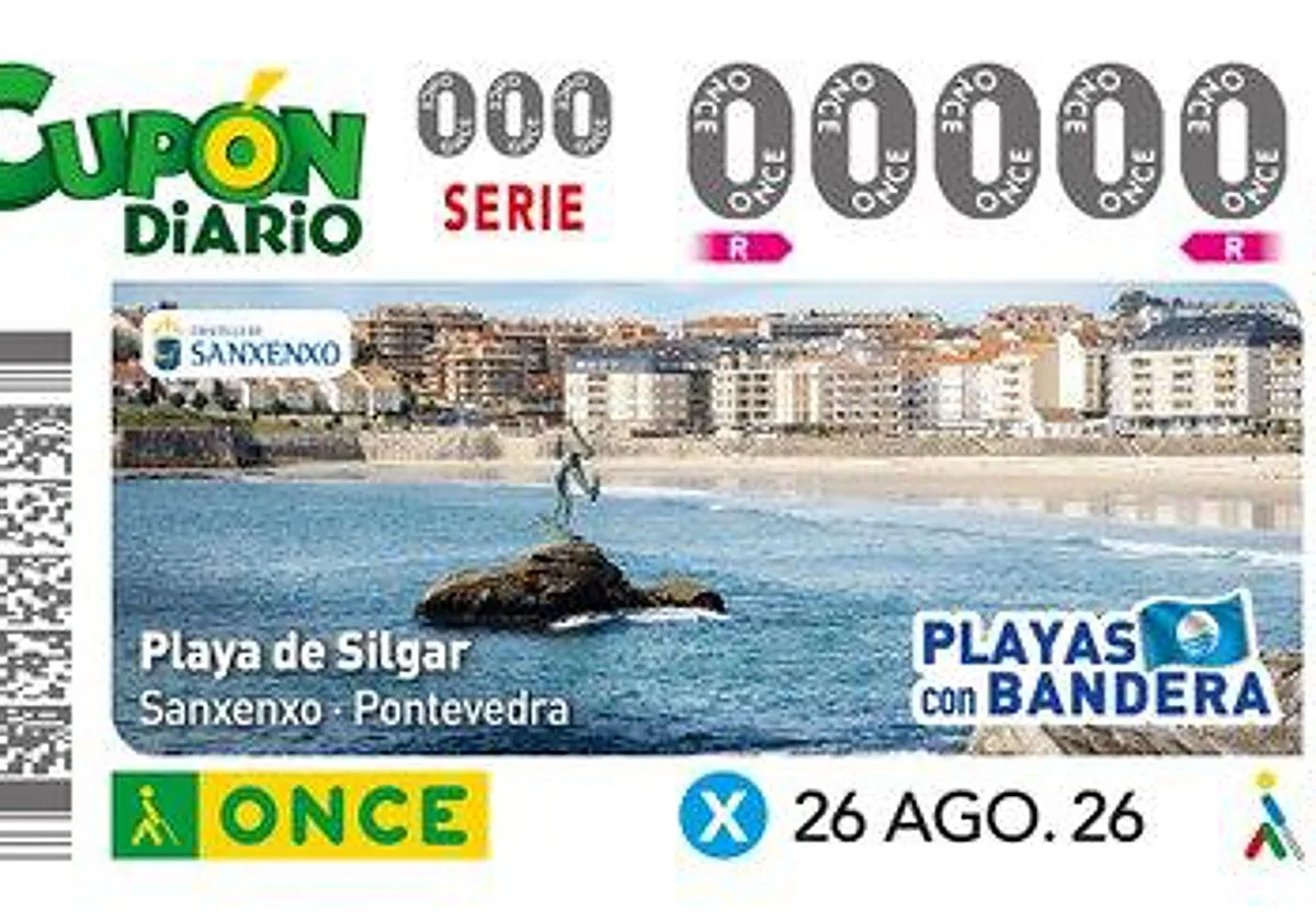 Una playa gallega de Sanxenxo protagoniza el cupón de la ONCE del miércoles