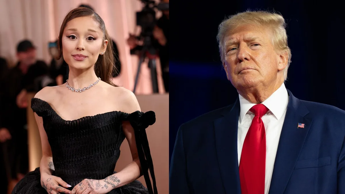 Ariana Grande reage após governo Trump usar música dela em novo vídeo e manda recado afiado; assista Ariana Grande dá invertida em Trump após presidente usar hit da cantora em vídeo: “Sua verdade é falsa” (Foto: Getty)