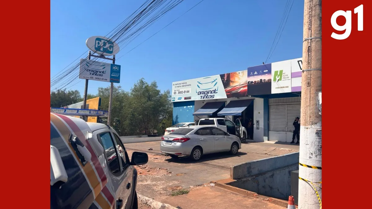 Empresário é baleado e assaltante é morto durante roubo a loja de tintas em MT