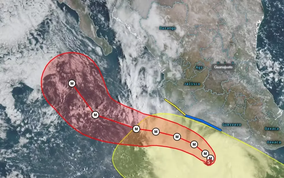 Furacão Polo chega à categoria 5 com ventos de 270 km/h e coloca litoral do México em alerta