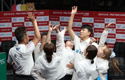 '파죽의 7연승' 휴온스, 하이원 꺾고 PBA 팀리그 2R 선두 질주