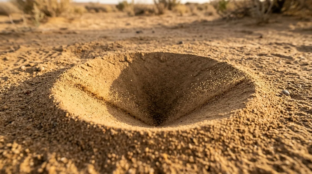 A larva monstruosa que constrói funis perfeitos na areia fina para fazer formigas escorregarem direto para suas mandíbulas