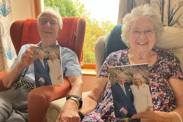 Couple marking unique double celebration get TWO cards from the King and Queen
