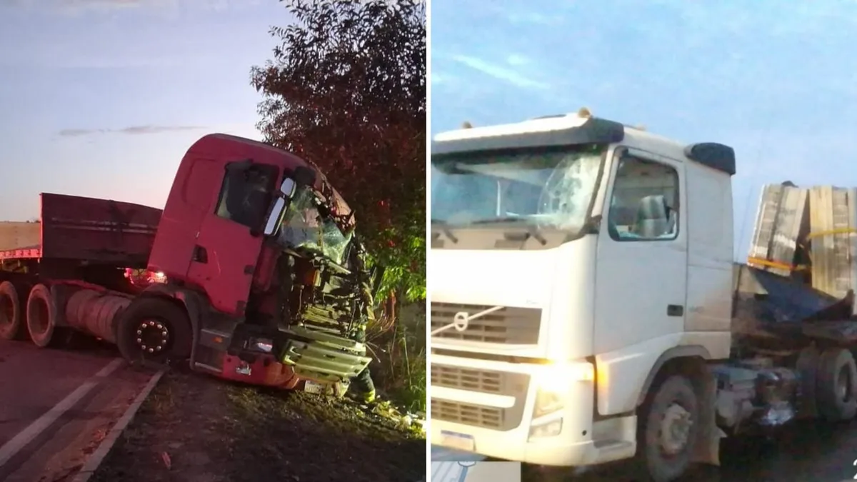Acidente entre carretas deixa motorista gravemente ferido na BR 101 em Linhares