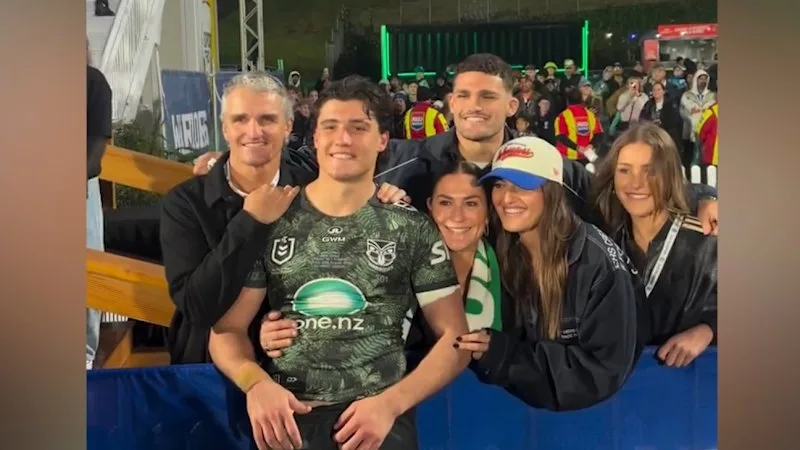 Cleary embraces family after NRL debut